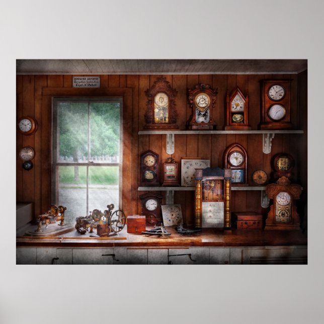 Clocksmith - In the Clock Repair Shop Poster (Front)