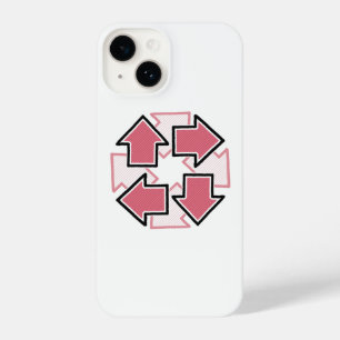Clockwise Arrows Minimal Geometric Red iPhone 14 Case