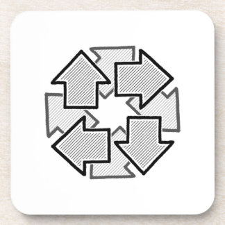 Clockwise Arrows Minimal Geometric White Variant 1 Coaster