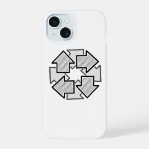 Clockwise Arrows Minimal Geometric White Variant 1 iPhone 15 Case