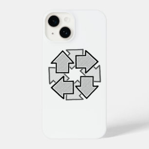 Clockwise Arrows Minimal Geometric White Variant 1 iPhone 14 Case