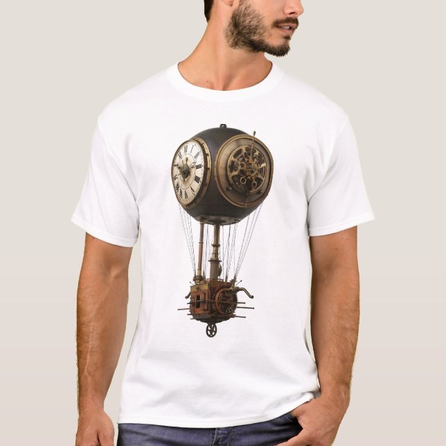 "Clockwork Airship" Steampunk Graphic Tee – Vintag (Front)