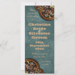 Clockwork and Leather, 4x9.25 save the date