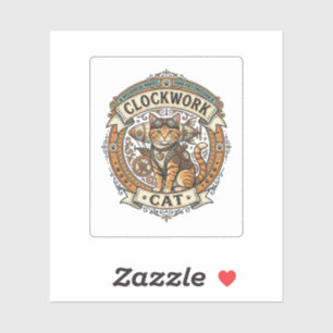 Clockwork Cat Cat Steampunk Vintage Vector Art Shi