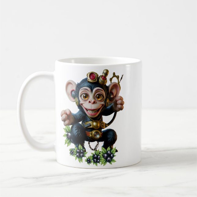 Clockwork Cavekeeper – The Whispering Monkey  Coffee Mug (Left)