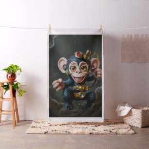 Clockwork Cavekeeper – The Whispering Monkey Fabric