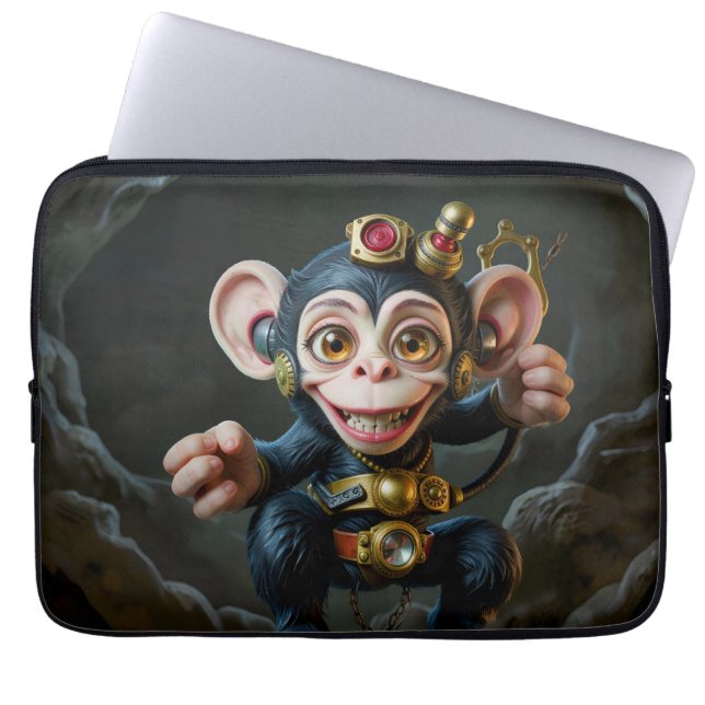 Clockwork Cavekeeper – The Whispering Monkey  Laptop Sleeve (Front)