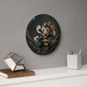 Clockwork Cavekeeper – The Whispering Monkey Large Clock