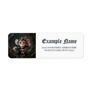 Clockwork Cavekeeper – The Whispering Monkey Return Address Label