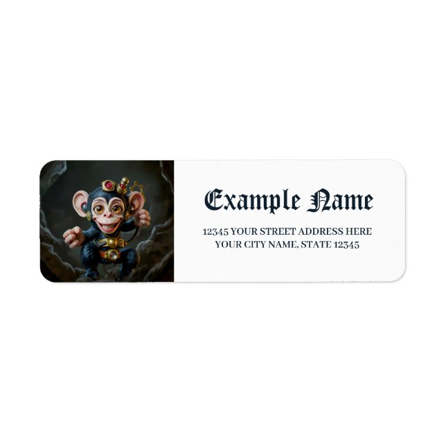 Clockwork Cavekeeper – The Whispering Monkey Return Address Label (Front)