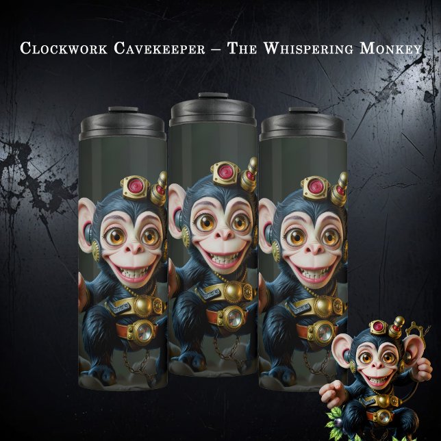 Clockwork Cavekeeper – The Whispering Monkey  Thermal Tumbler (Creator Uploaded)