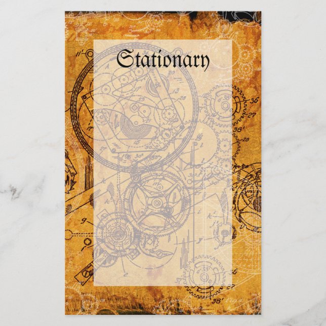 Clockwork Collage Stationery (Front)