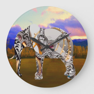 Clockwork Elephant Large Clock