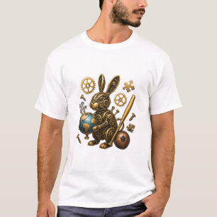 Clockwork Explorer: The Steampunk Mech-Rabbit of G T-Shirt