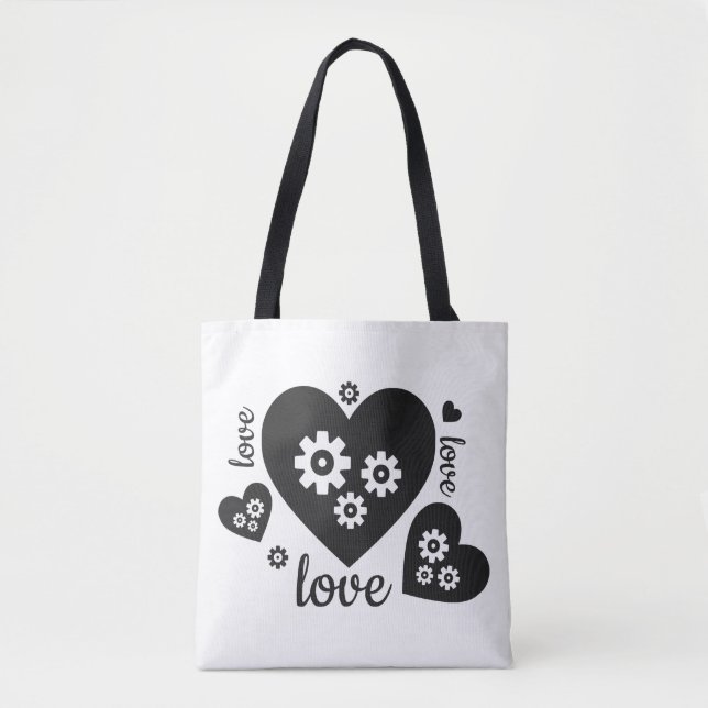Clockwork Hearts Tote Bag (Front)