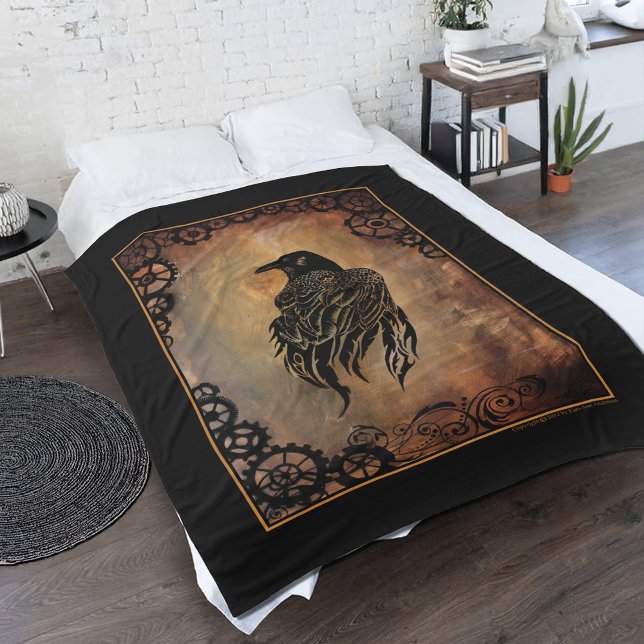 Clockwork Raven Fleece Blanket (Creator Uploaded)