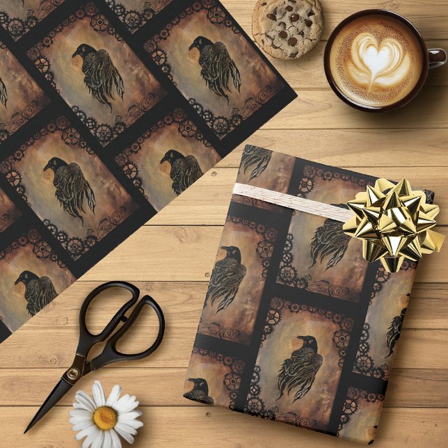 Clockwork Raven Wrapping Paper (Creator Uploaded)