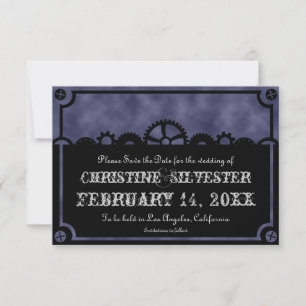 Clockwork Silhouette, 3.5"x5" save the date