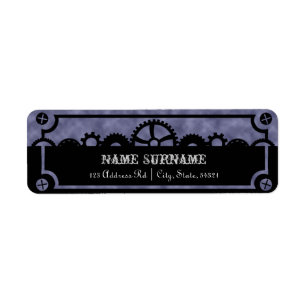 Clockwork Silhouette, wedding address labels