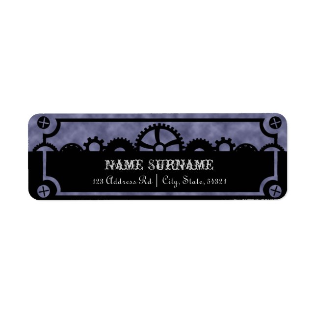 Clockwork Silhouette, wedding address labels (Front)