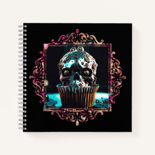 Clockwork Skull Cupcake Notebook