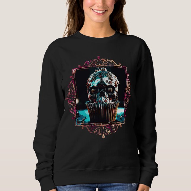 Clockwork Skull Cupcake Sweatshirt (Front)