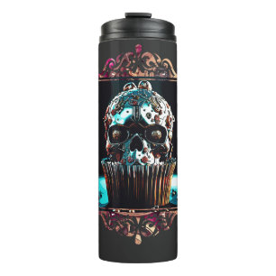 Clockwork Skull Cupcake Thermal Tumbler