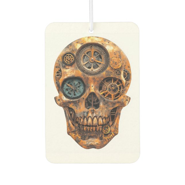 Clockwork Skull Fusion Car Air Freshener (Front)