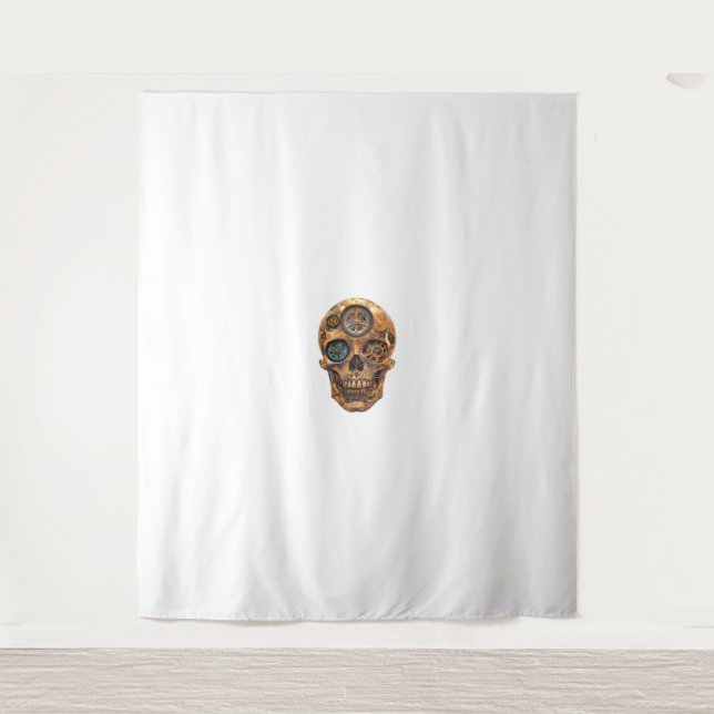 Clockwork Skull Fusion Tapestry (Front)