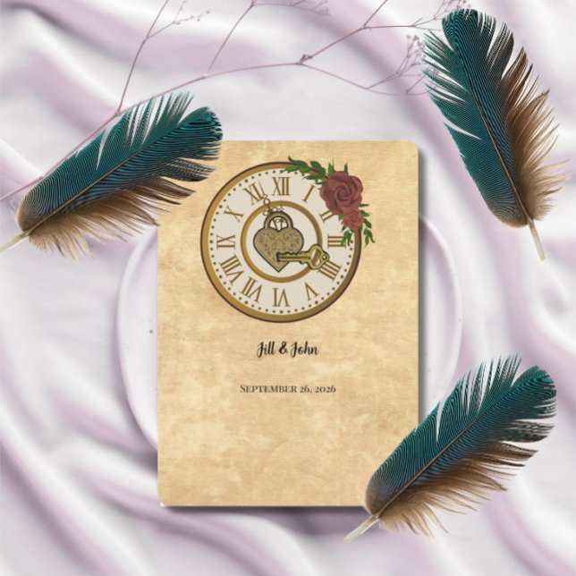 Clockwork Wedding Invitation Timeless Heart (Creator Uploaded)
