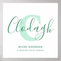 Clodagh name meaning shades of green text custom