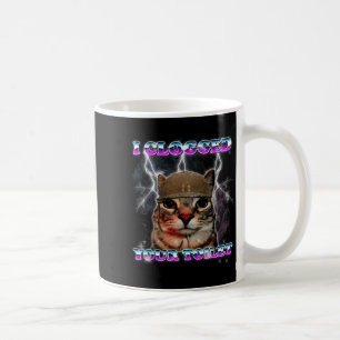 Clogged Toilet Funny Cat Meme Stupid Brainrot Coffee Mug