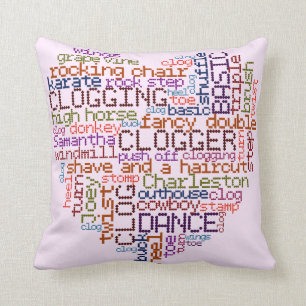 Clogger Clogging Word Art Cushion