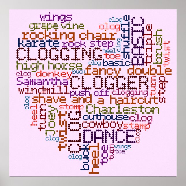 Clogger Clogging Word Art Poster (Front)