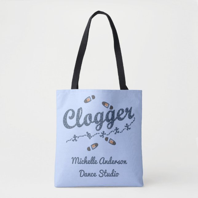 Clogger Dancer Blue | Add Personalised Studio Name Tote Bag (Front)