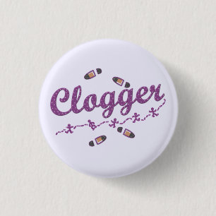 Clogger Dancers Shoes Clogging Purple 3 Cm Round Badge