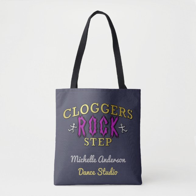 Cloggers Rock Step | Add Personalised Studio Name Tote Bag (Front)