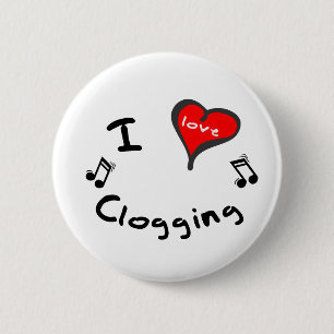 Clogging Gift- I Heart Clogging 6 Cm Round Badge