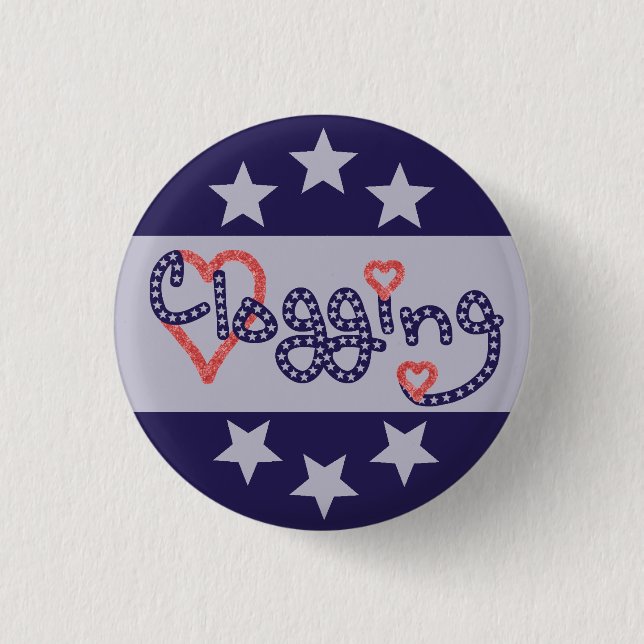 Clogging Love Stars Hearts 3 Cm Round Badge (Front)