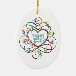 Clogging Makes Life Sparkle Ceramic Ornament