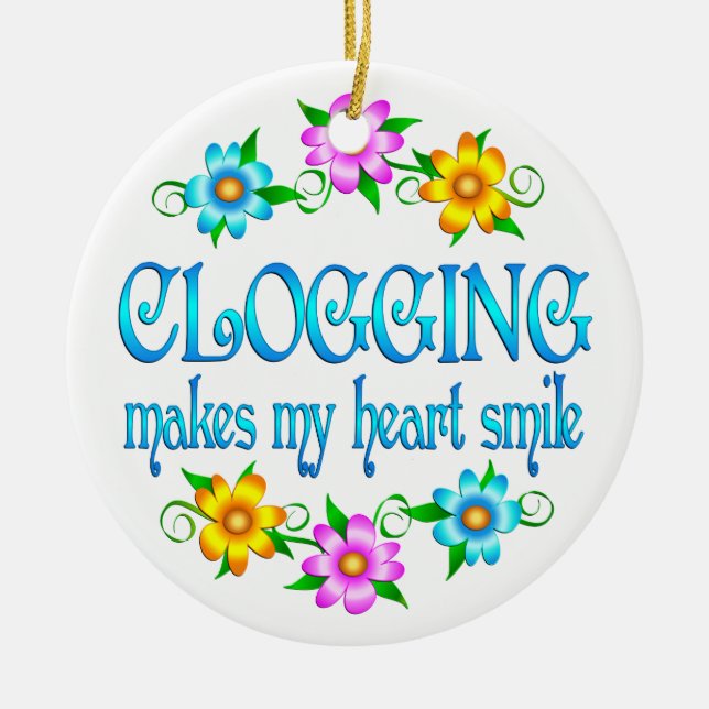 Clogging Smiles Ceramic Ornament (Front)