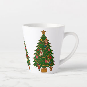 Cloisonne Art Christmas Tree Character Ornaments Latte Mug