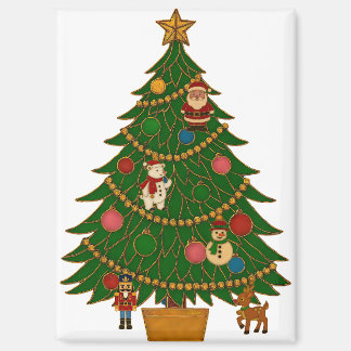 Cloisonne Art Christmas Tree Character Ornaments Magnet