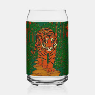 Cloisonne Art Tiger on the Jungle Path Can Glass
