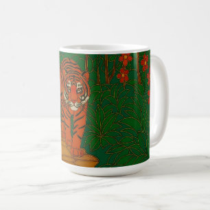 Cloisonne Art Tiger on the Jungle Path Coffee Mug