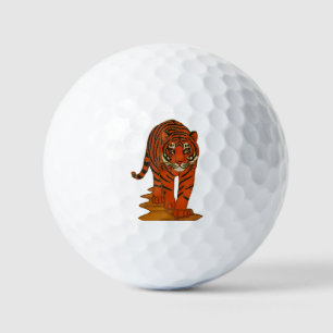 Cloisonne Art Tiger on the Jungle Path Golf Balls