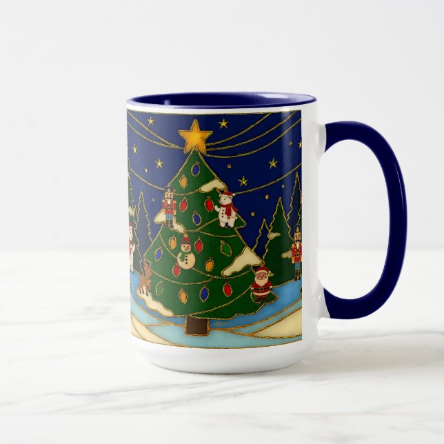Cloisonne Art Whimsical Forest Classic Christmas  Mug (Right)