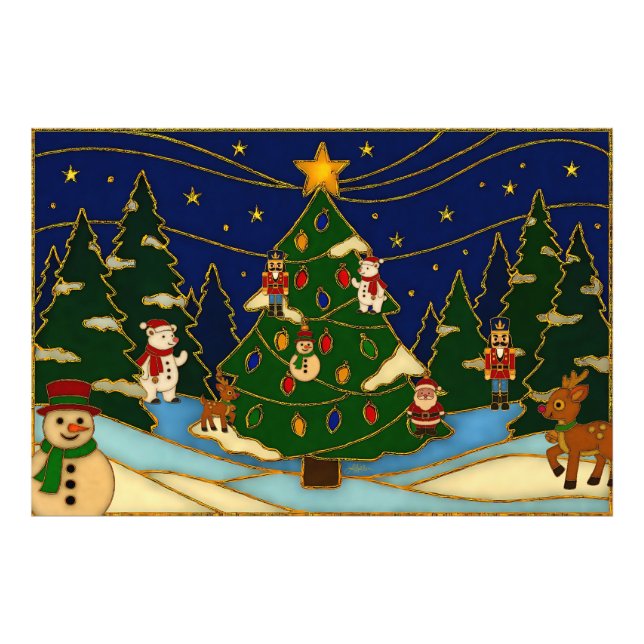 Cloisonne Art Whimsical Forest Classic Christmas  Photo Print (Front)