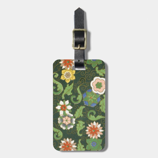 Cloisonne China Patter Asian Oriental Luggage Tag (Front Vertical)