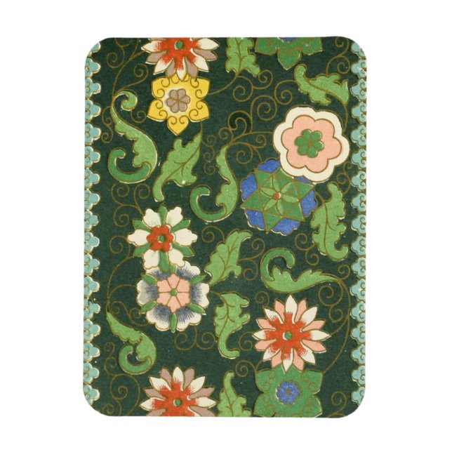 Cloisonne China Patter Asian Oriental Magnet (Vertical)